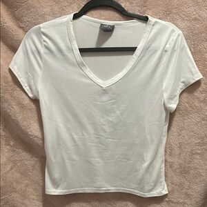 White V-Neck Women's Top